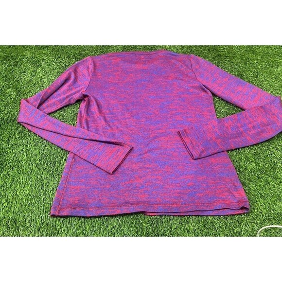 rag & bone THE ESSENTIAL Texture LONG Sleeve TEE TOP T-SHIRT Fushia And Purple M - Picture 10 of 11